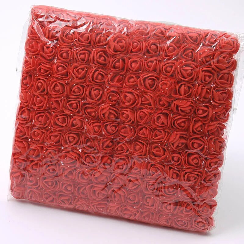 144 τμχ Mini Lace Pe Rose Foam Flower Heads Bouquet for Wedding Home Decoration Scrapbooking DIY Wreath Artificia Flowers