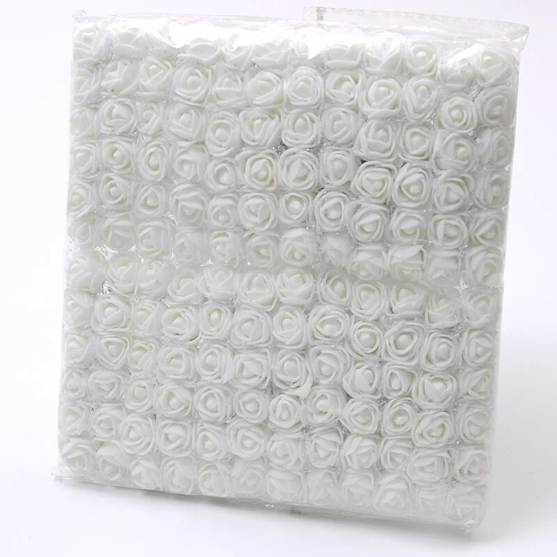 144 τμχ Mini Lace Pe Rose Foam Flower Heads Bouquet for Wedding Home Decoration Scrapbooking DIY Wreath Artificia Flowers