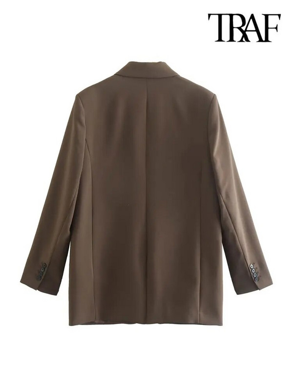 TRAF Ženska moda s džepovima Preveliki blejzer kaput i kratke hlače sa patentnim zatvaračem srednjeg struka Ženski dvodijelni kompleti Mujer