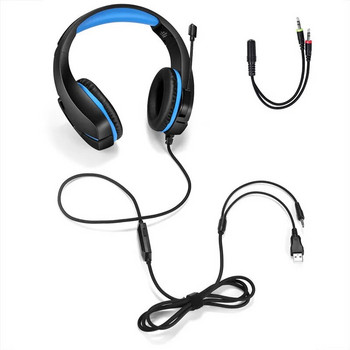 Слушалки за игри Слушалки за игри Стерео слушалки за глава PC Лаптоп Микрофон Слушалки с кабел за компютър PS4