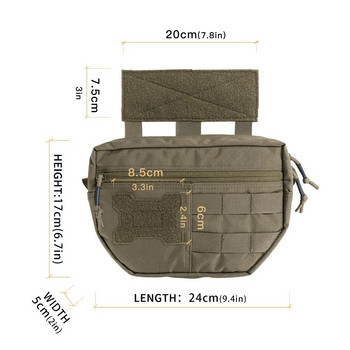 Διπλό στρώμα Στρατιωτικό EDC Pack Ανδρικά Tactical Molle Waist τσάντα Nylon γιλέκο κρεμαστή θήκη Fanny Pack Κάμπινγκ Αξεσουάρ κυνηγιού Τσάντες
