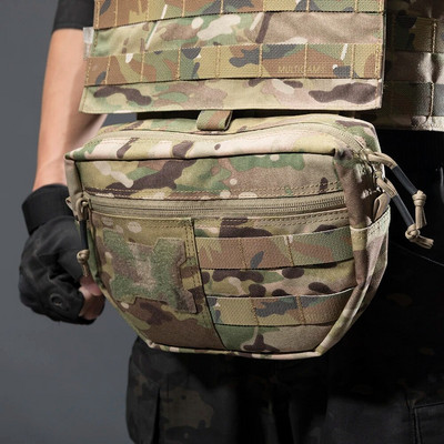 Двуслоен военен EDC Pack Мъжки тактически Molle Waist Pouch Найлонова жилетка Hang Pouch Fanny Pack Къмпинг Чанти за ловни аксесоари