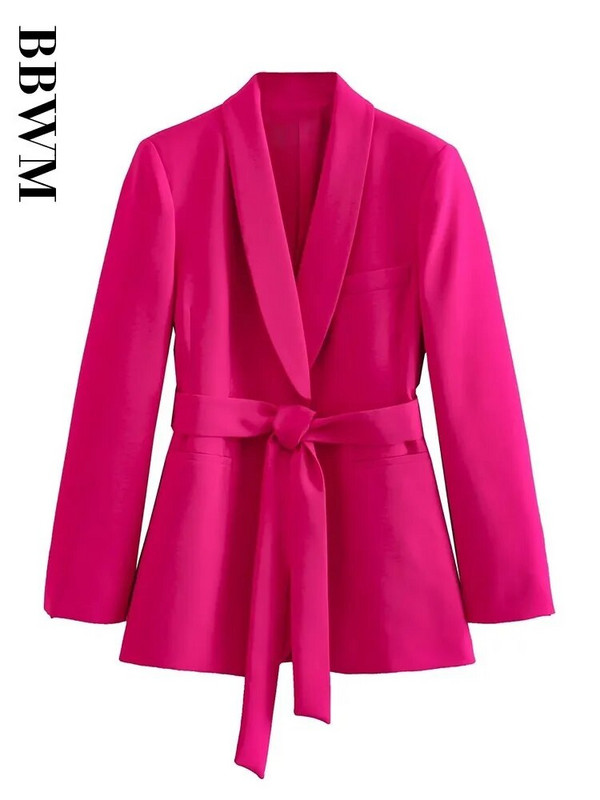 Női, 2023-as új divat övvel, hosszú ujjú, vékony blézerkabáttal + egyenes, magas derekú nadrág, masszív üzleti irodai viselet szett