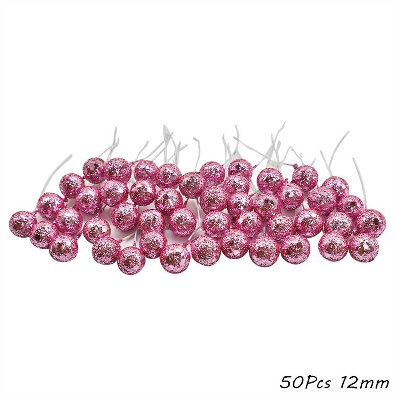 Mješoviti ružičasti biljni cvijet Trešnja Stabljika Svežanj bobica DIY Božićna svadbena torta Poklon kutija Dekoracija vijenaca