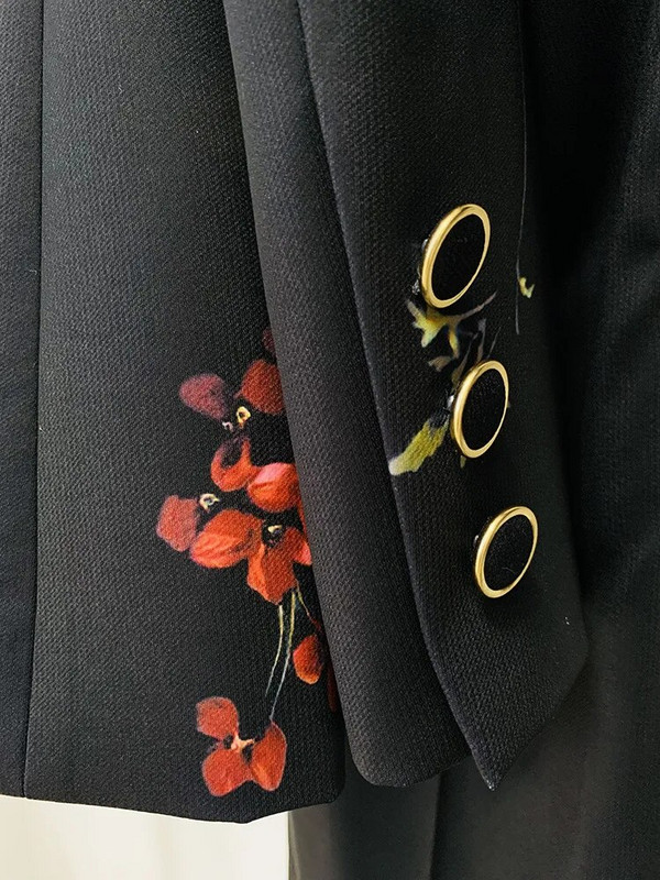 Mada margintas vieno mygtuko švarkelio kelnių rinkinys, dviejų dalių komplektas Biuro dėvėjimas vienų sagų platėjančių kelnių švarkelis + kelnių komplektas