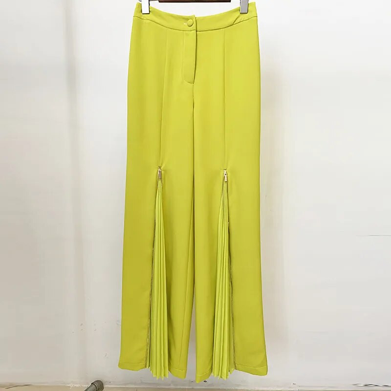 Pantaloni de birou la modă proiectați în mozaic Pantaloni blazer uni Costum formal Femeie 2022