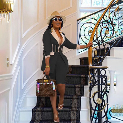 CM.YAYA Elegantna odijela za žene Korzet, blejzer i hlače s tajicama u kombinaciji s dva 2 dijela Odjevna kombinacija Ulična odjeća Ženska trenirka