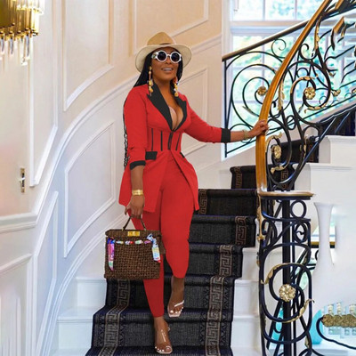 CM.YAYA Elegantna odijela za žene Korzet, blejzer i hlače s tajicama u kombinaciji s dva 2 dijela Odjevna kombinacija Ulična odjeća Ženska trenirka