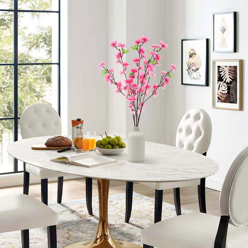 Ramuri de flori artificiale de flori de cireș, buchet de primăvară de mătase de flori de piersici tulpini de flori false pentru decorarea casei de nuntă