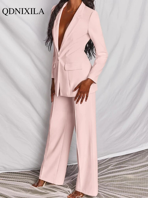Proljeće 2023. Novi ženski komplet sakoa Profesionalno elegantno uredsko odijelo Sako i hlače 2-dijelni set Poslovna ženska odijela s hlačama