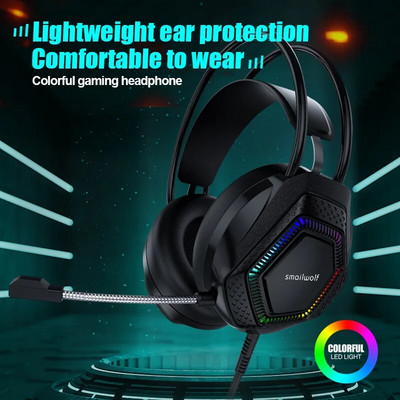 AK5 Headset Gaming Headset Desktop Computer Laptop Gaming Chicken Eating Headset CF Eating Chicken Glowing