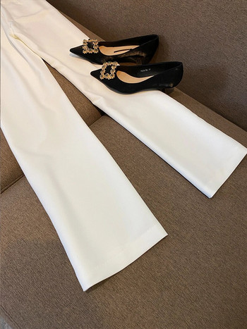 Vintage μαύρο λευκό χρώμα μπλοκ παλτό Φθινόπωρο Χειμώνας Μόδα γραφείου Διπλό μπλέιζερ ελαστικό παντελόνι μέσης Γυναικείο κοστούμι