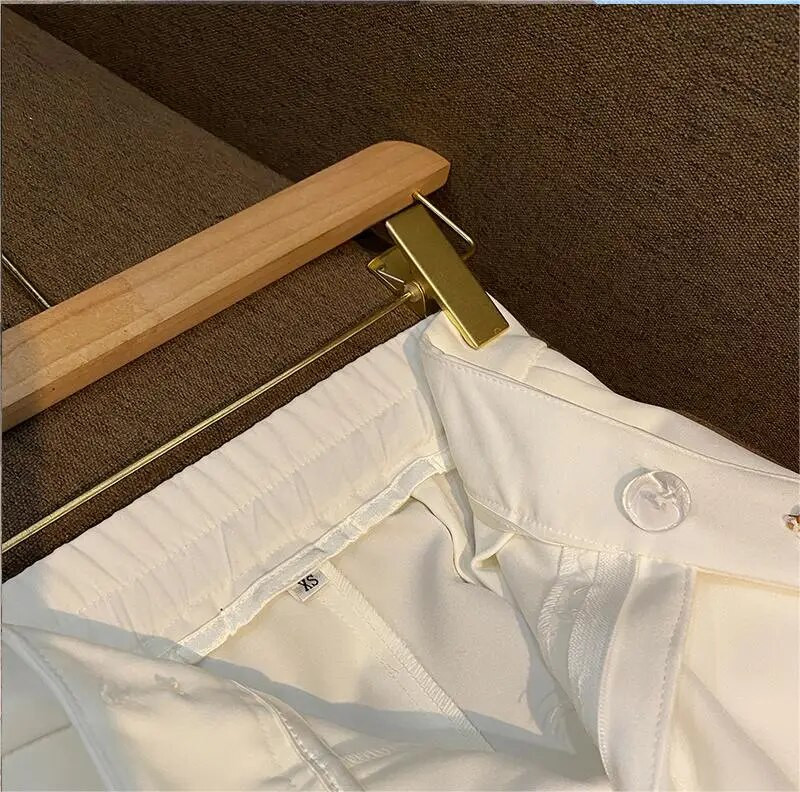 Vintage crno-bijeli kaput blok blokova jesen-zima Uredski modni sako s dvorednim kopčanjem Žensko odijelo s hlačama na elastičnom struku