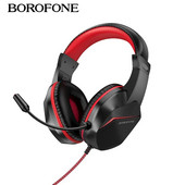 BOROFONE spēļu austiņas virs galvas austiņas ar mikrofonu datoram klēpjdatora spēļu austiņas datoram PS4 Xbox