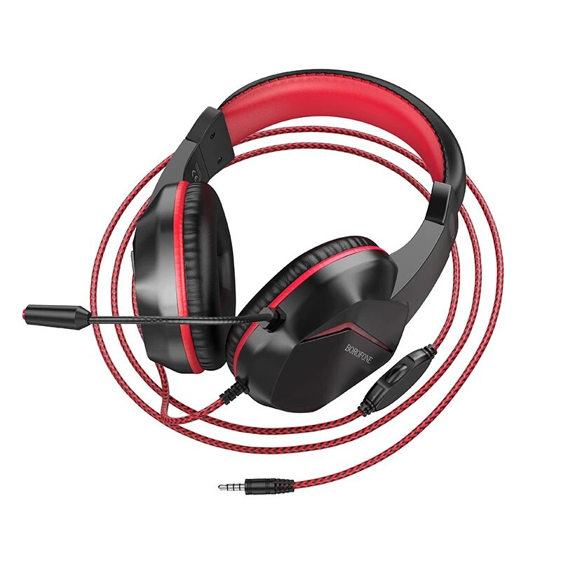 BOROFONE spēļu austiņas virs galvas austiņas ar mikrofonu datoram klēpjdatora spēļu austiņas datoram PS4 Xbox