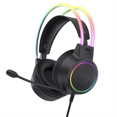 X15 Pro Ενσύρματα ακουστικά με RGB Head Beam Flexible Mic 3,5mm Button Control Headset Gamer for Compute PC Drop shipping