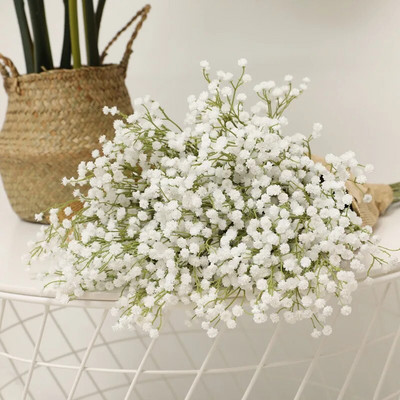 1/3/5 vnt 52 cm baltos kūdikių kvėpavimo dirbtinės gėlės Gypsophila DIY puokštė vestuvių vakarėliui namų dekoravimui plastikinės netikros gėlės