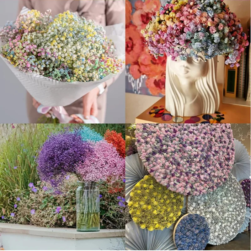1/3/5 kom 52 cm Bijelo Umjetno cvijeće za dječji dah Gypsophila DIY buket za vjenčanje Dekoracija doma Plastično lažno cvijeće