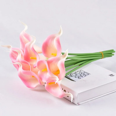 5/10/15/20Pcs Real Touch Calla Lily Umjetno cvijeće Buket Calla Lily za vjenčani buket Svadbeni kućni cvjetni ukras