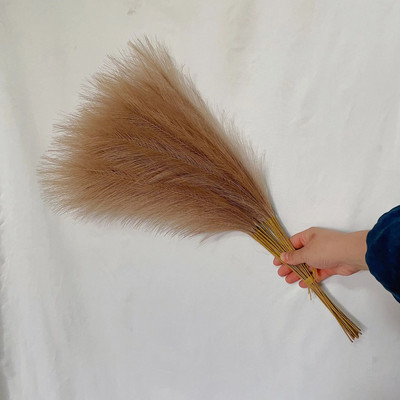55cm 5/10 DB Bolyhos pampa fű Boho dekor virág nád szimulált esküvői hamis növényparti lakberendezési művirágok