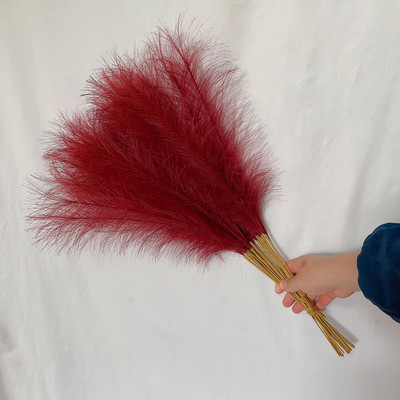 55cm 5/10 DB Bolyhos pampa fű Boho dekor virág nád szimulált esküvői hamis növényparti lakberendezési művirágok