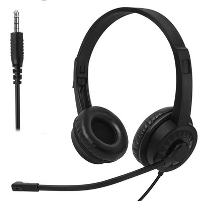 Žičane slušalice s mikrofonom za PC PS4 Xbox Gaming Glazbene slušalice Računalo 3,5 mm na uho Call Center Traffic Office slušalice