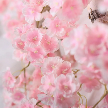 180CM изкуствено цвете черешов цвят лоза окачена на стена фалшива цветна декорация сватбени консумативи ратанова гирлянда домашен декор розово