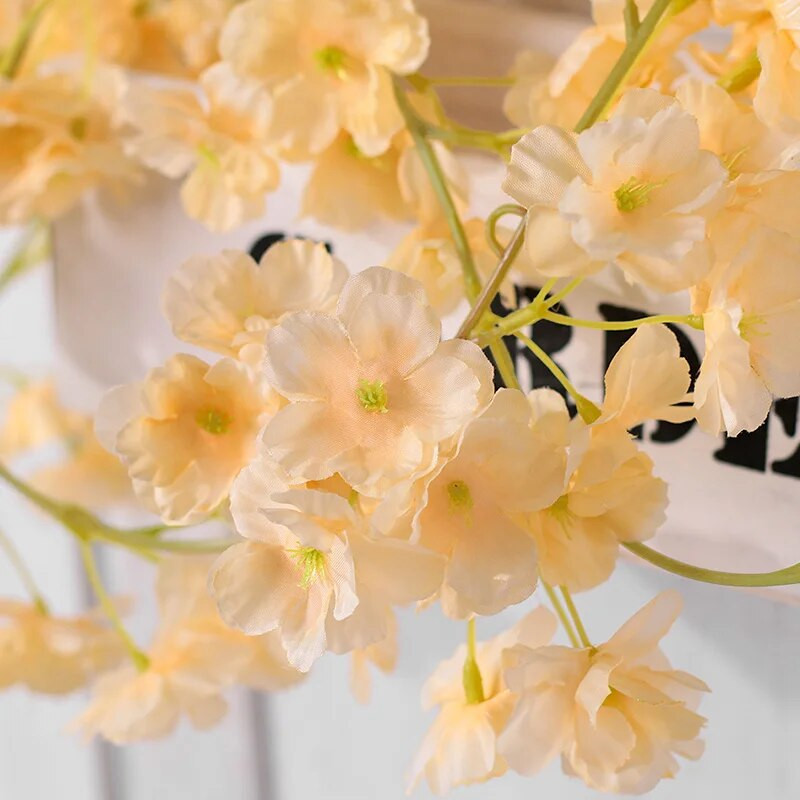 180CM Umjetni cvijet Trešnjin cvijet Vinova loza Viseći na zidu Lažni cvjetni ukrasi Svadbeni pribor Vijenac od ratana Uređenje doma Ružičasto