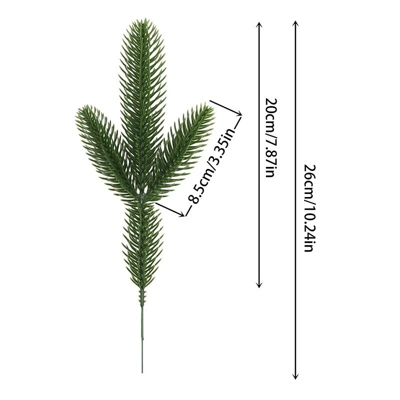 5 tk/pakk jõulumänni oksad lumi kunsttaimed männiokkad jõulupuu pärja jaoks Kodukaunistused Jõulud uusaasta