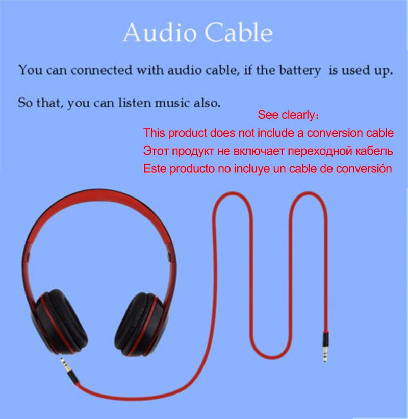 9D HIFI stereo P47 austiņas bluetooth austiņas austiņas salokāmas mobilais tālrunis dators bezvadu Bluetooth austiņas atbalsts SD karte