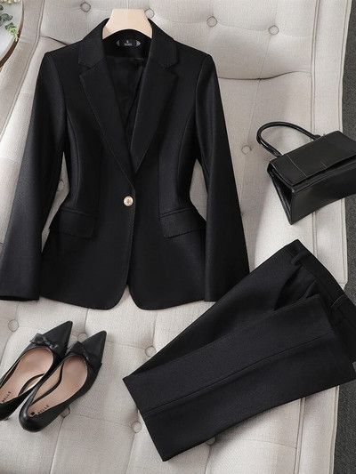 Yitimuceng 2023. gada rudens ziema, jauns biroja sieviešu bikškostīmi, 2 daļīgs komplekts sievietēm ar garām piedurknēm, šaura jaka, ikdienas uzvalki bikses
