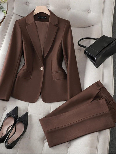 Yitimuceng 2023. gada rudens ziema, jauns biroja sieviešu bikškostīmi, 2 daļīgs komplekts sievietēm ar garām piedurknēm, šaura jaka, ikdienas uzvalki bikses