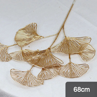 Zlatne umjetne biljke Božikovina Ginko List eukaliptusa Lažno cvijeće Ukrasi za vjenčanje Kućna soba Dekoracija stola Nova godina 2023.