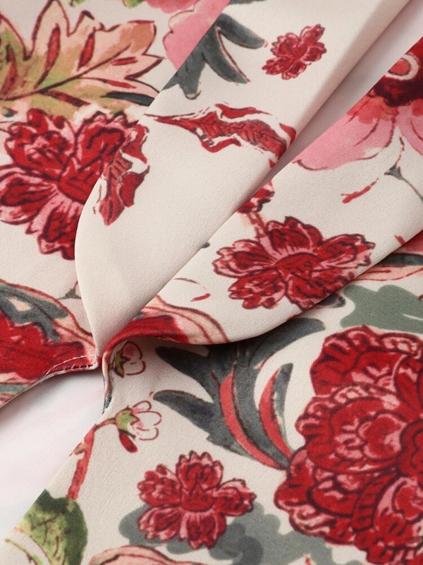 Ležerna odijela sa retro cvjetnim blejzerom Ženska jakna dugih rukava za proljeće 2023. sa širokim hlačama Ženska modna 2-dijelna odjeća