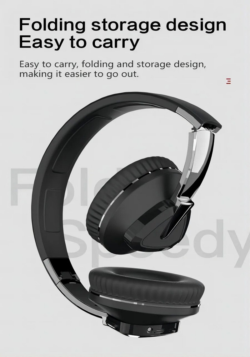 Sklopive prijenosne bežične Bluetooth slušalice s jakim basom, stereo, super dug vijek trajanja baterije, prikladne za računalo, mobilni telefon, iPad