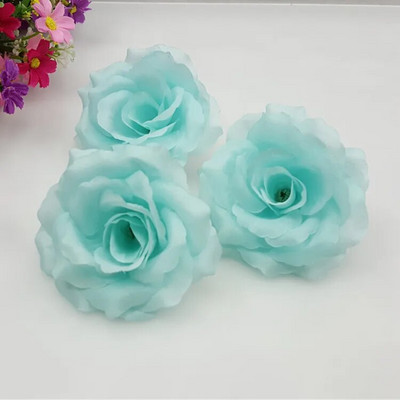 10PCS/Lot 10CM srebrne i zlatne umjetne ruže, svilene cvjetne glavice, ukrasno cvijeće za svatove, banketne dekoracije, mogu se miješati