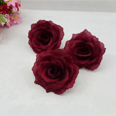 10PCS/Lot 10CM srebrne i zlatne umjetne ruže, svilene cvjetne glavice, ukrasno cvijeće za svatove, banketne dekoracije, mogu se miješati