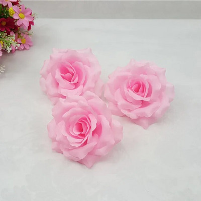 10PCS/Lot 10CM srebrne i zlatne umjetne ruže, svilene cvjetne glavice, ukrasno cvijeće za svatove, banketne dekoracije, mogu se miješati