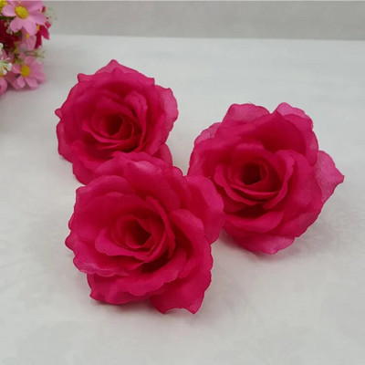 10PCS/Lot 10CM srebrne i zlatne umjetne ruže, svilene cvjetne glavice, ukrasno cvijeće za svatove, banketne dekoracije, mogu se miješati