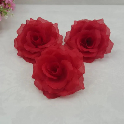 10PCS/Lot 10CM srebrne i zlatne umjetne ruže, svilene cvjetne glavice, ukrasno cvijeće za svatove, banketne dekoracije, mogu se miješati