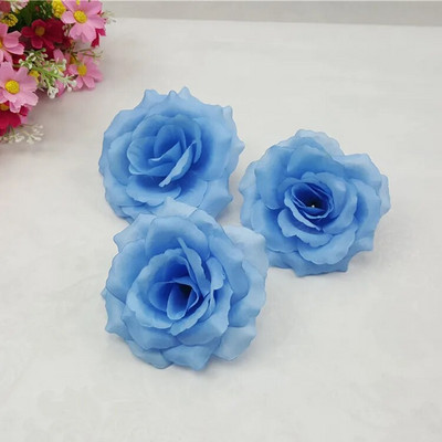 10PCS/Lot 10CM srebrne i zlatne umjetne ruže, svilene cvjetne glavice, ukrasno cvijeće za svatove, banketne dekoracije, mogu se miješati