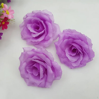 10PCS/Lot 10CM srebrne i zlatne umjetne ruže, svilene cvjetne glavice, ukrasno cvijeće za svatove, banketne dekoracije, mogu se miješati