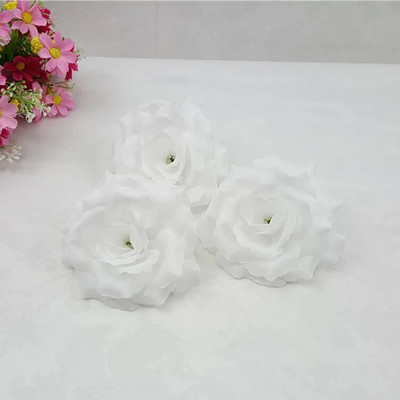 10PCS/Lot 10CM srebrne i zlatne umjetne ruže, svilene cvjetne glavice, ukrasno cvijeće za svatove, banketne dekoracije, mogu se miješati