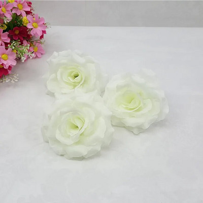 10PCS/Lot 10CM srebrne i zlatne umjetne ruže, svilene cvjetne glavice, ukrasno cvijeće za svatove, banketne dekoracije, mogu se miješati