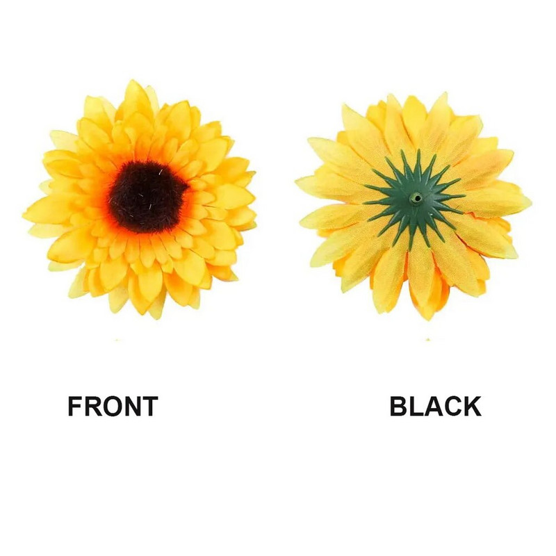 10kom Umjetne glave suncokreta Svileni suncokreti Lažne glave suncokreta za kućnu zabavu Vjenčanje Suncokreti Dekor Suncokreti