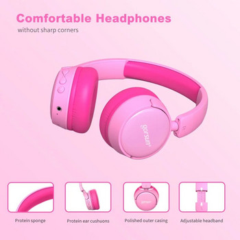 Детска безжична Bluetooth слушалка, сгъваема, сладка, креативна защита на ушите Студентски компютърни слушалки, двоен режим, безопасни слушалки за момиче