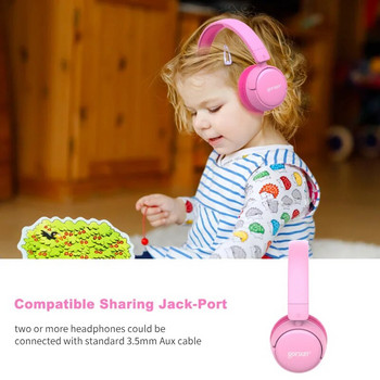 Παιδικά ασύρματα ακουστικά Bluetooth Πτυσσόμενα Χαριτωμένα δημιουργικά ακουστικά για μαθητή υπολογιστή Ακουστικά διπλής λειτουργίας Ασφαλή ακουστικά για κορίτσι