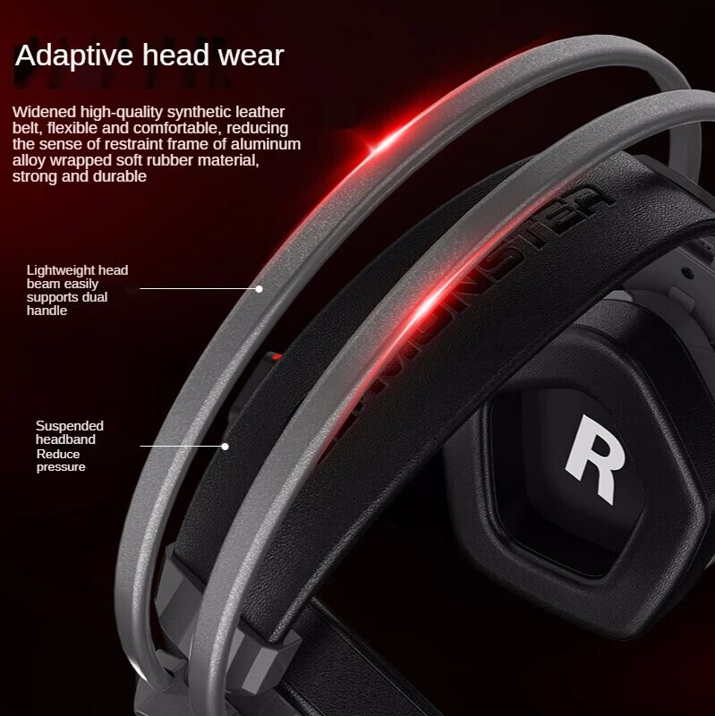 MONSTER AIRMARS N1S Gaming slušalice Žičano računalo Slušalice za mobilni telefon Podesivi mikrofon Produžni kabel Smanjenje buke