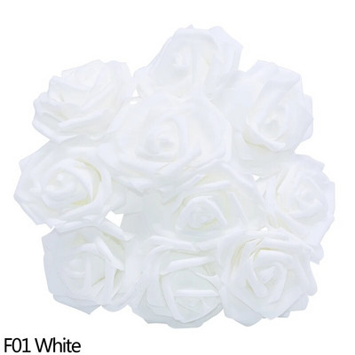 10/20/25/30 db fehér 8 cm-es habos mesterséges rózsavirág, barkácsolással otthoni dekoráció beltéri hamis virág művészet esküvői dekorációs csokor