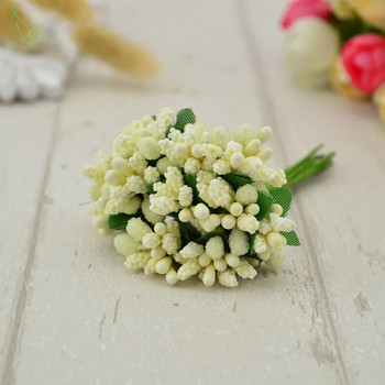 12 бр. тичинкова захар, ръчно изработени изкуствени цветя, евтина сватбена украса, направи си венец, ръкоделие, подаръчна кутия, скрапбукинг, фалшиво цвете